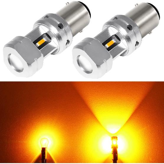 1157 7528 Amber LED Turn Signal Light Bulb, Amber Yellow, 2 Pack | 700% Super Bright, 1034 2057 2357 3496 LED Bulb, for Front Rear Blinker Brake and