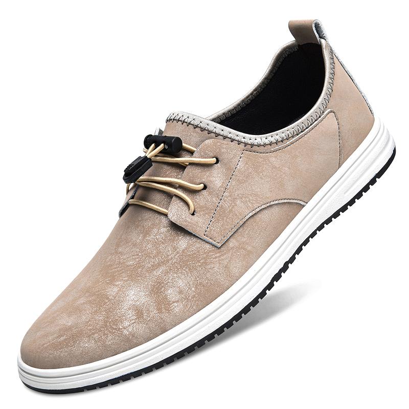 Man Genuine Leather Casual Shoes Business Shoes Luxury Brand Leather Shoes Breathable High Quality Comfy Frosted Formal Shoes
