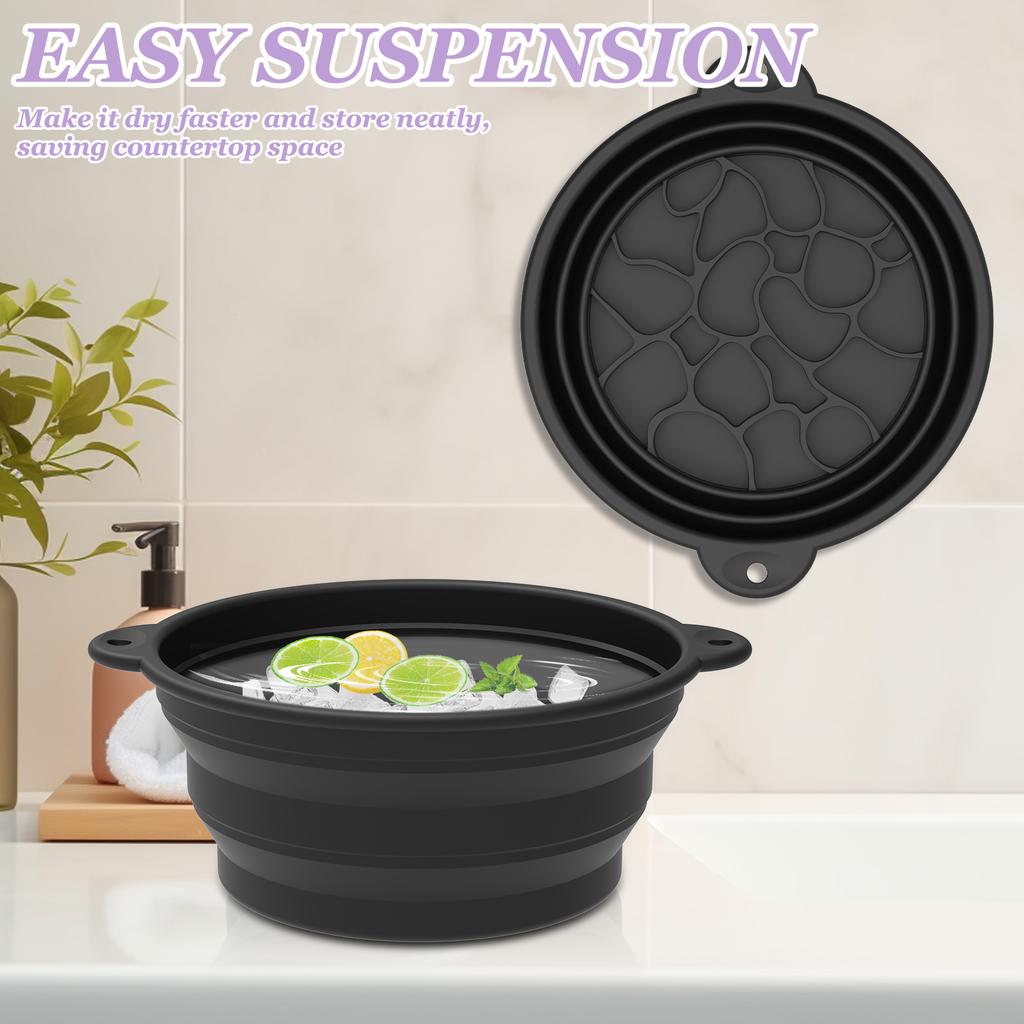 2 шт. Силиконовая миска для льда для лица, складная ледяная ванна, умывальник для лица со встроенным подносом, портативный умывальник для дома, путешествий