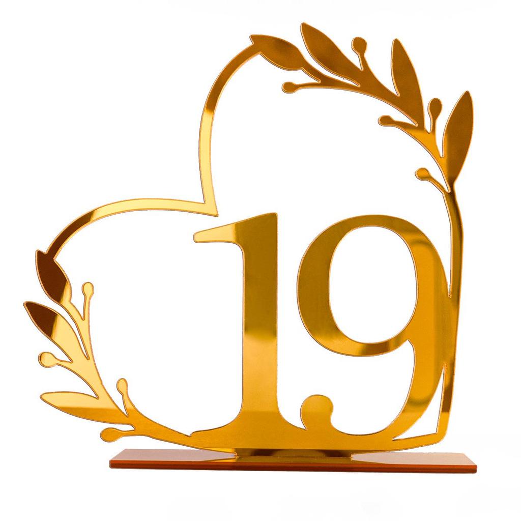 Acrylic Wedding Table Number Plate - DIY Mirror Decoration