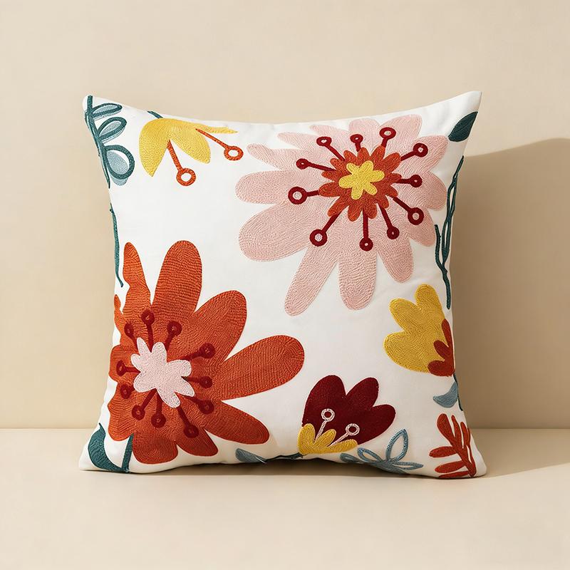Boho 2D Flat Printed Floral Bird Cushion Cover Throw Pillow Case Sofa Bed Couch Living Room Aesthetic Home Decor