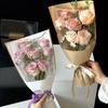 20PCS Transparent Flower Packaging Bag Kraft Paper Flower Paper Bag  Valentine's Day Gift