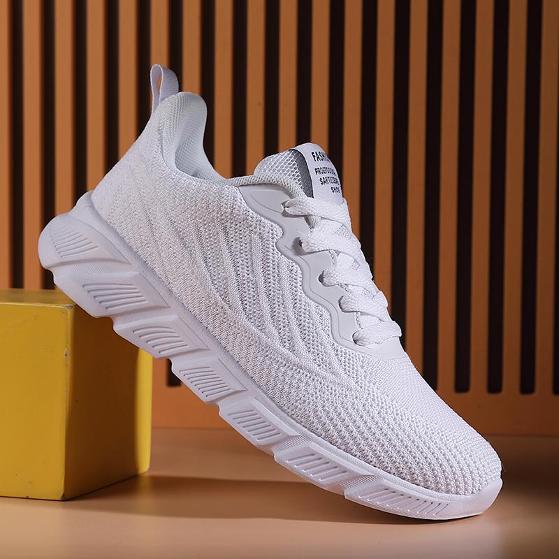 Fashion New Men's Shoes Breathable Casual Sneakers Summer White Running Shoes Lightweight Soft Sports Shoe for Male Large Size 35-45