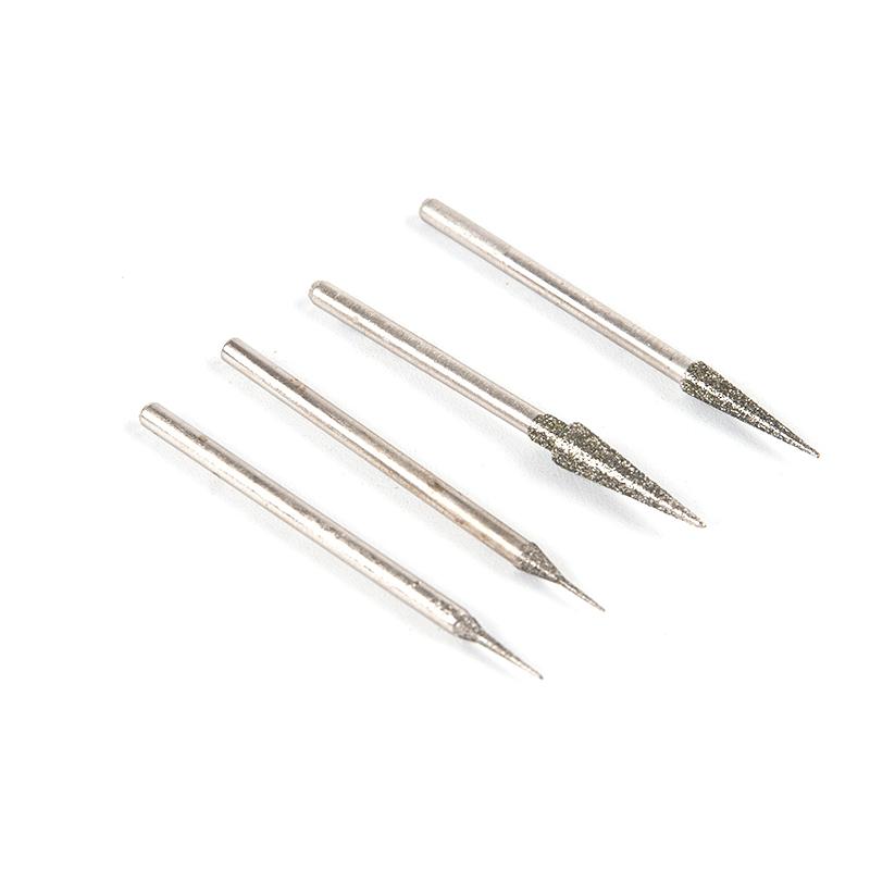 10 шт., 0,6-4 мм, алмазные шлифовальные насадки, хвостовик 2,35 мм для стеклянного камня, нефрита