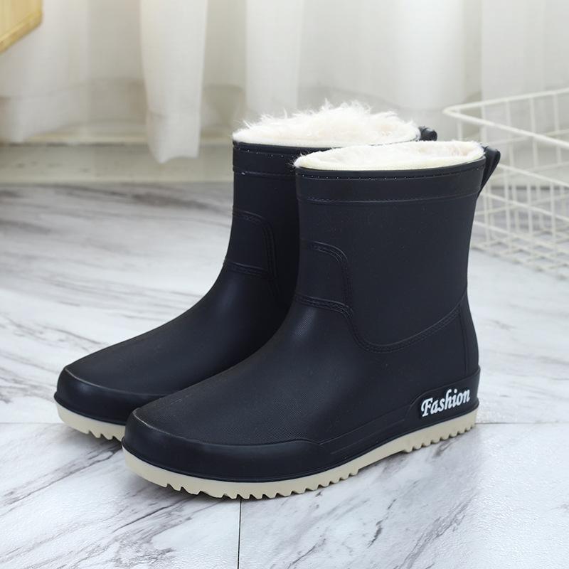 Женские летние взрослые средние нескользящие водонепроницаемые износостойкие резиновые сапоги