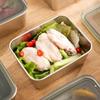 Контейнер для хранения продуктов из нержавеющей стали с силиконовой крышкой, герметичный ланч-бокс для ежедневного питания, портативный органайзер для холодильника