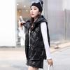 Women Autumn Winter Soild Color Rhombus Thicken Outwear Cotton Padded Hooded Sleeveless Warm Jacket Coat Vest