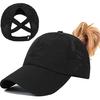 Womens Ponytail Hat Baseball Cap, Adjustable Criss Cross Baseball Cap High Bun Unisex Quick Drying Trucker Hats