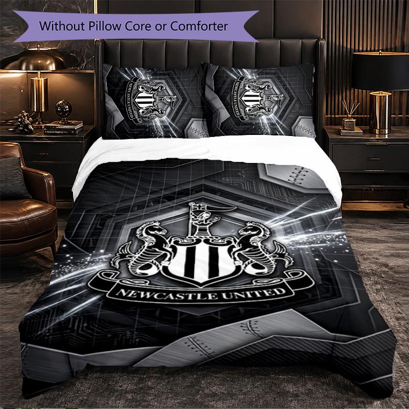 Футбольный комплект постельного белья Newcastle United из 3 предметов Мягкий пододеяльник с наволочками Комплект для декора спальни для дома