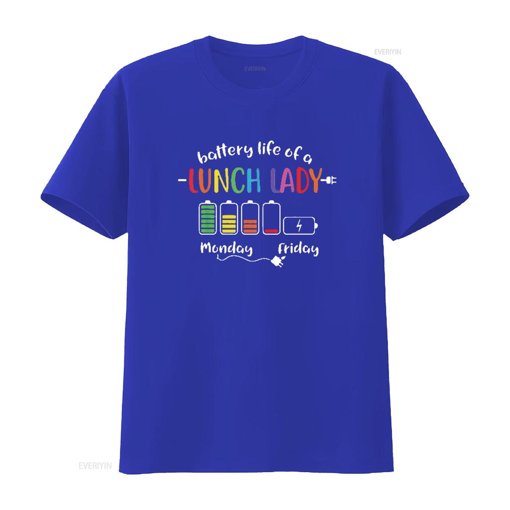 Battery Life Of A School Lunch Lady Cafeteria Worker Funny Womens T Shirt Black L vintage Washed Stretched Breathable homme