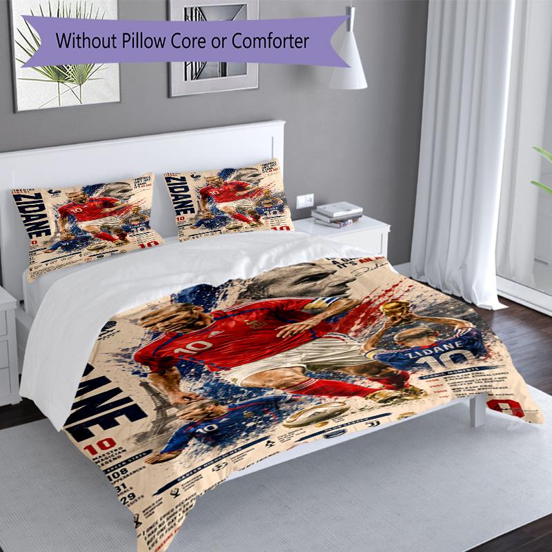 Ronaldo's Legacy Continues: Cr7's Journey Bedding Set, Breathable Duvet Cover with Pillowcases, Soft Bed Linen for Bedroom Home Decoration, Perfect Fe