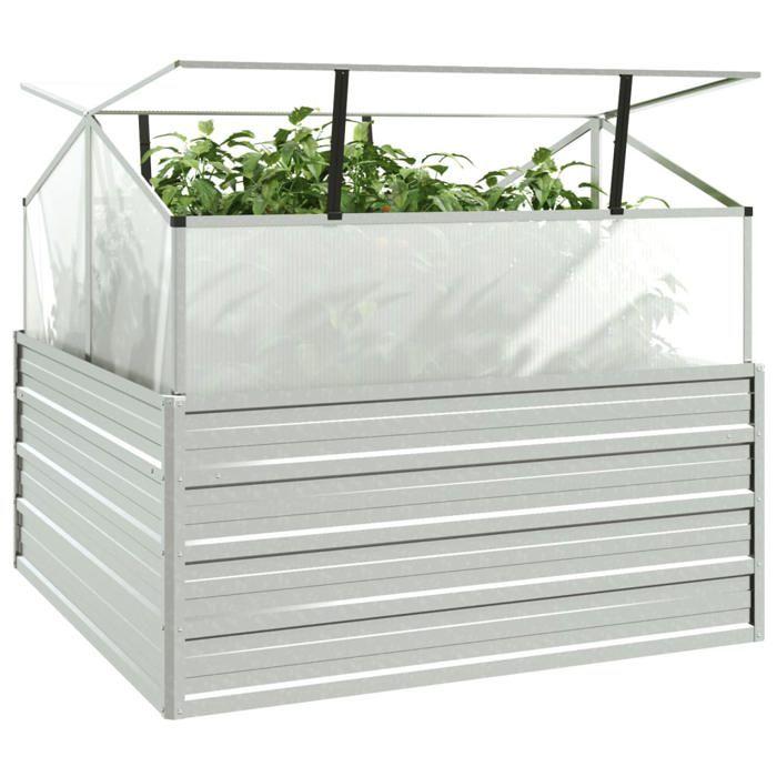 VidaXL Raised Garden Bed with Greenhouse Planter Flower Box Plant Pot Planting Bed Balcony Outdoor 316882