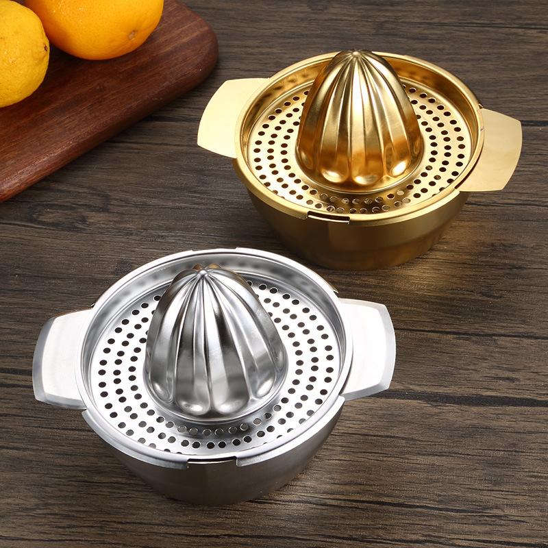 Gold 304 Stainless Steel Lemon Juicer Squeezer Manual Fruit Juicer Orange Juice Maker Portable Metal Citrus Juicer Kitchen Tools