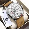 POEDAGAR Functional Luxury Man Wristwatch Date Waterproof Luminous Chronograph Men Watch Male Leather Quartz Watches