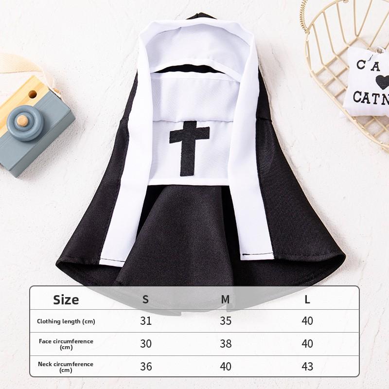 1PCS Halloween Party & Holiday DIY Decor Pet Costume Fabric Cross Priest Pet Outfit Holiday Themed Party Cat Dog Role‑Play