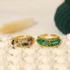 WILD & FREE Роскошные Бусины из Натуральных Камней Открытые Кольца из Нержавеющей Стали для Женщин Винтажный Шарм Элегантный Шик Водонепроницаемые Украшения Подарок