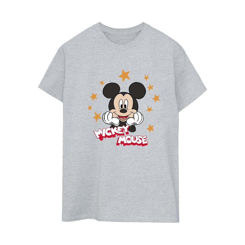 Disney Womens/Ladies Mickey Mouse Stars Cotton Boyfriend T-Shirt