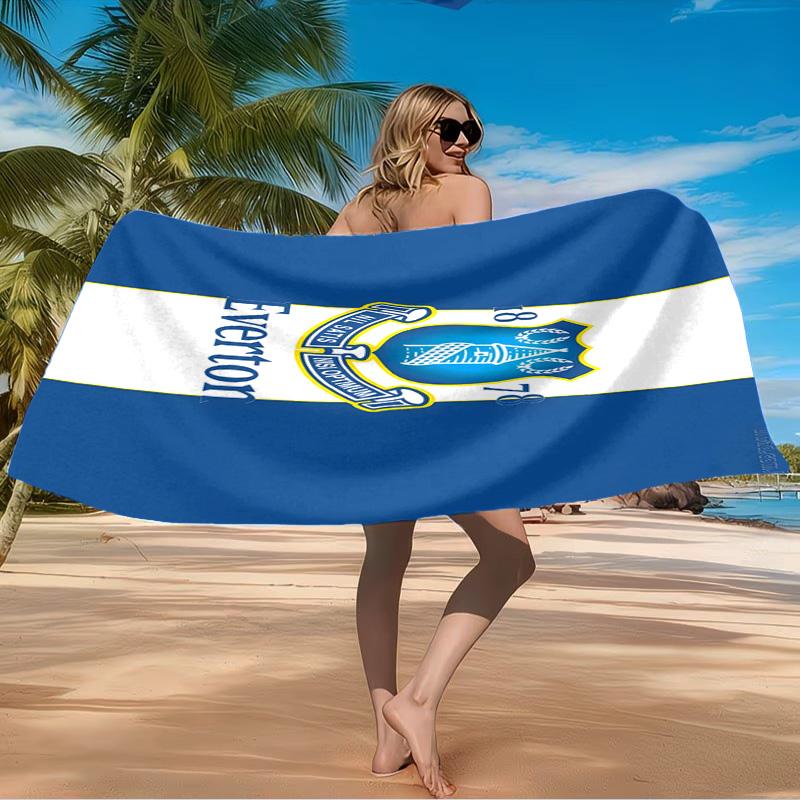Everton Football Club Crest Beach Towel Microfiber Beach Towel, Lightweight and Quick-Dry, for Summer Travel, Swimming Pool Fan Birthday Gift