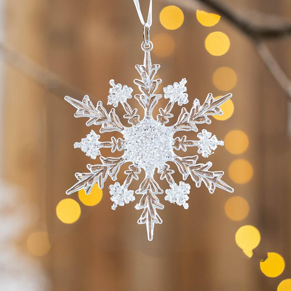 Акриловое Искусственное Украшение Снежинка Подвеска для Подвешивания на Рождественскую Елку Веселое Рождественское Украшение