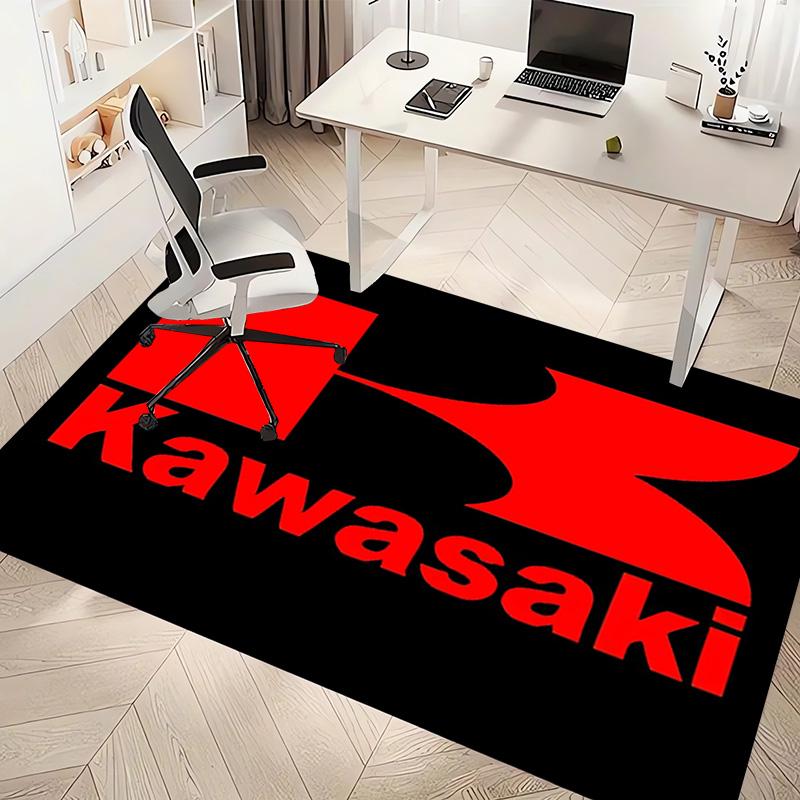 1pc Kawasaki Ninja Print Area Rug - Soft, Washable Non-Slip Indoor Mat, Living Room, Home Office Decorative Rug,Office Decorative