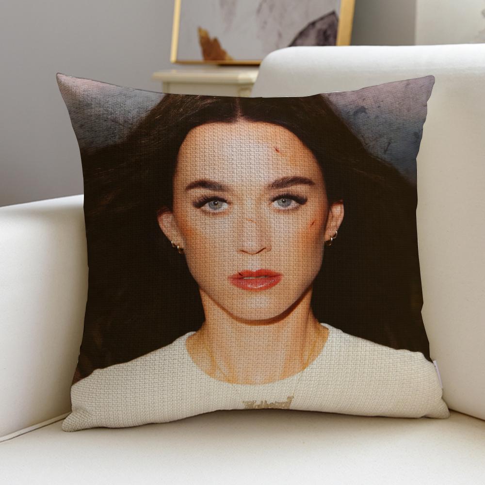 Pop KKaty PerryS Cushion Cover Breathable and skinfriendly linen pillowcase square removable and washable cushion