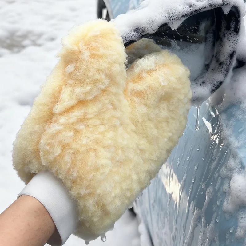 Перчатка для чистки автомобиля Мойщик мотоциклов Уход за автомобилями Краска автомобиля Мойка Уход Инструменты Микрофибра Шерсть Мягкая Автомобильная Перчатка для мытья автомобиля Чистка