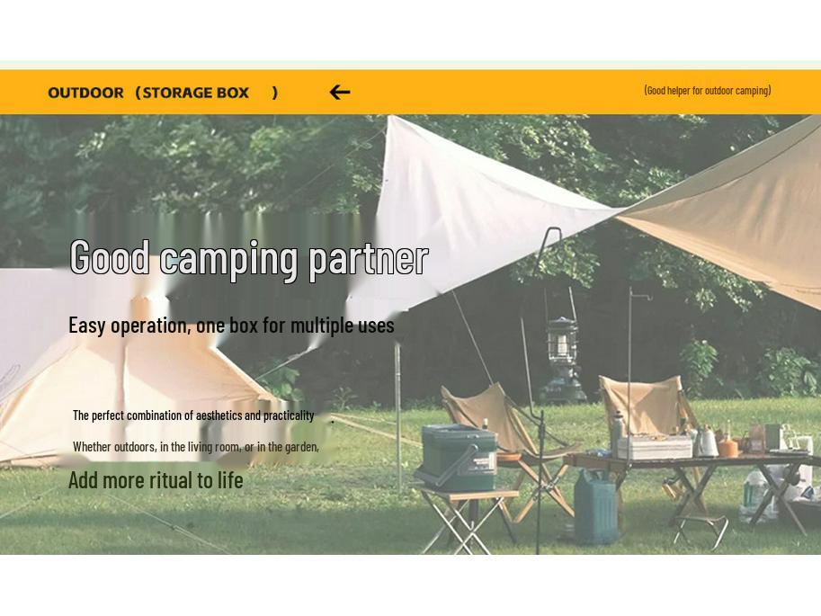 Складной ящик для хранения в багажник автомобиля с деревянной крышкой для кемпинга и пикника