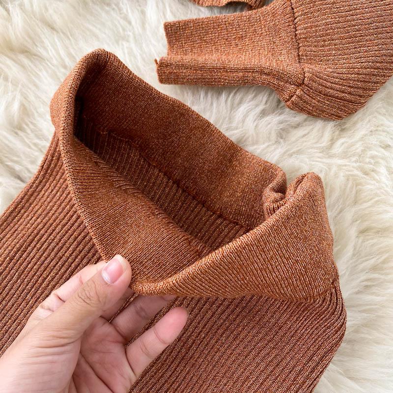 Весенний новый модный костюм в иностранном стиле с v-образным вырезом и рукавами «летучая мышь», вязаный свитер, женская юбка с высокой талией и запахом, комплект из двух предметов