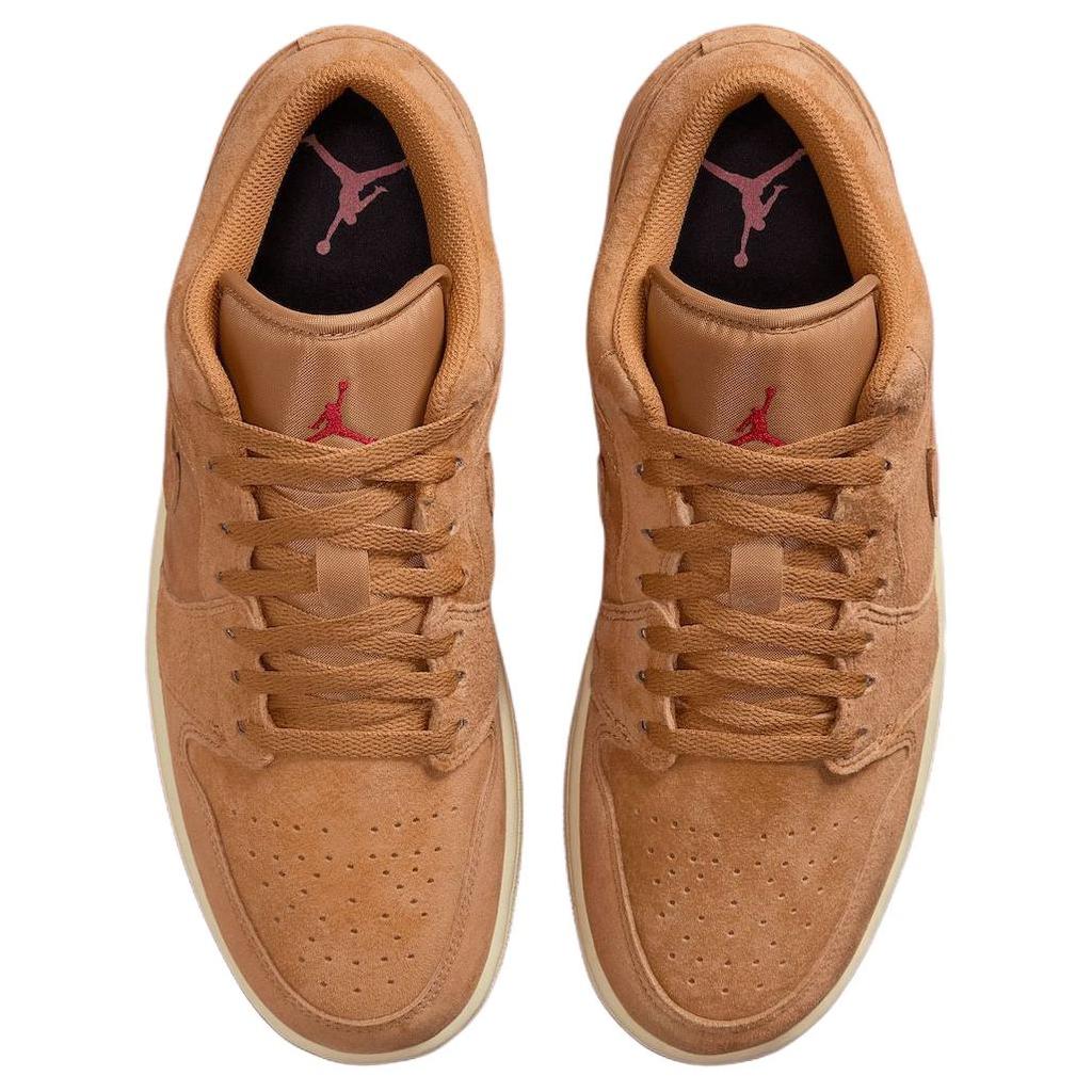 Jordan Air Jordan 1 Износостойкие Низкие Винтажные Баскетбольные Кроссовки Унисекс Льняно-Коричневые HV4089-200