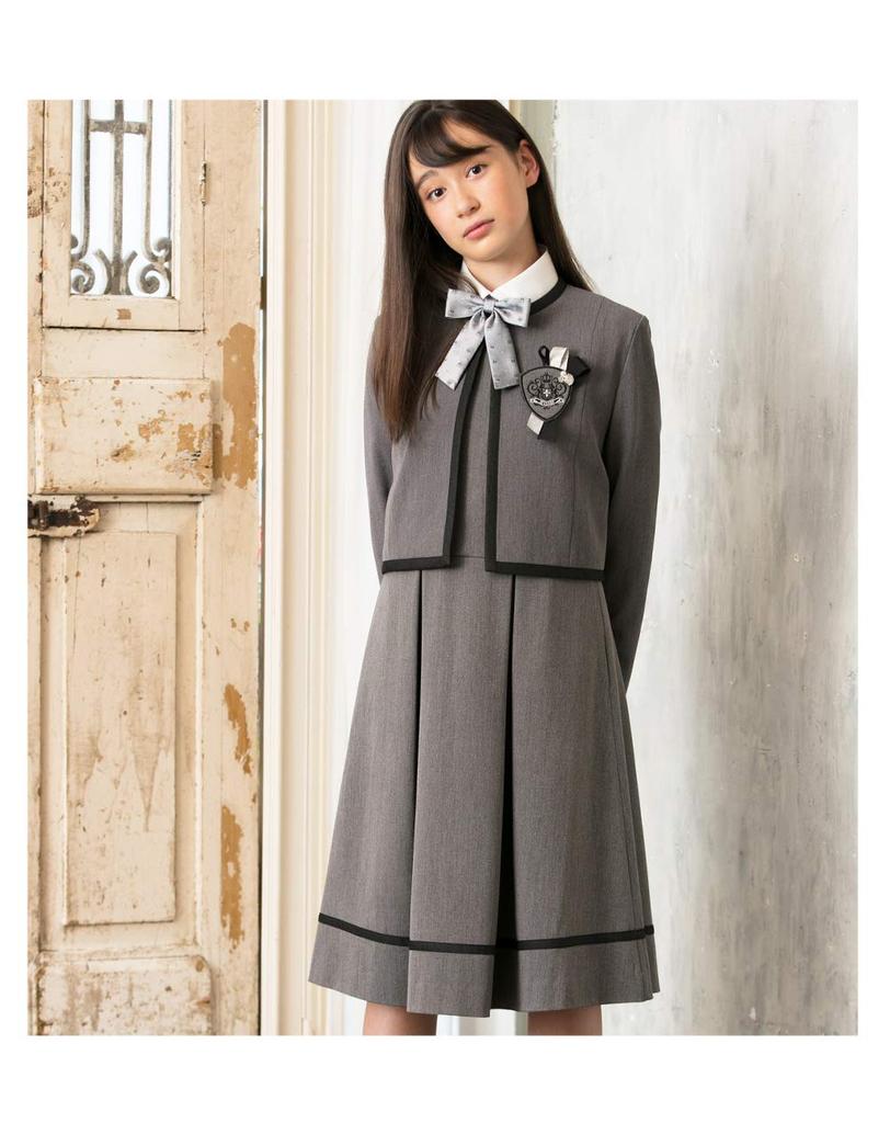 Graduation Ceremony Elementary School Girls Suit Clothes Formal set of dress jacket patch ribbon Emilia 150cm [Arisana] Children's (4-piece + + + tie)