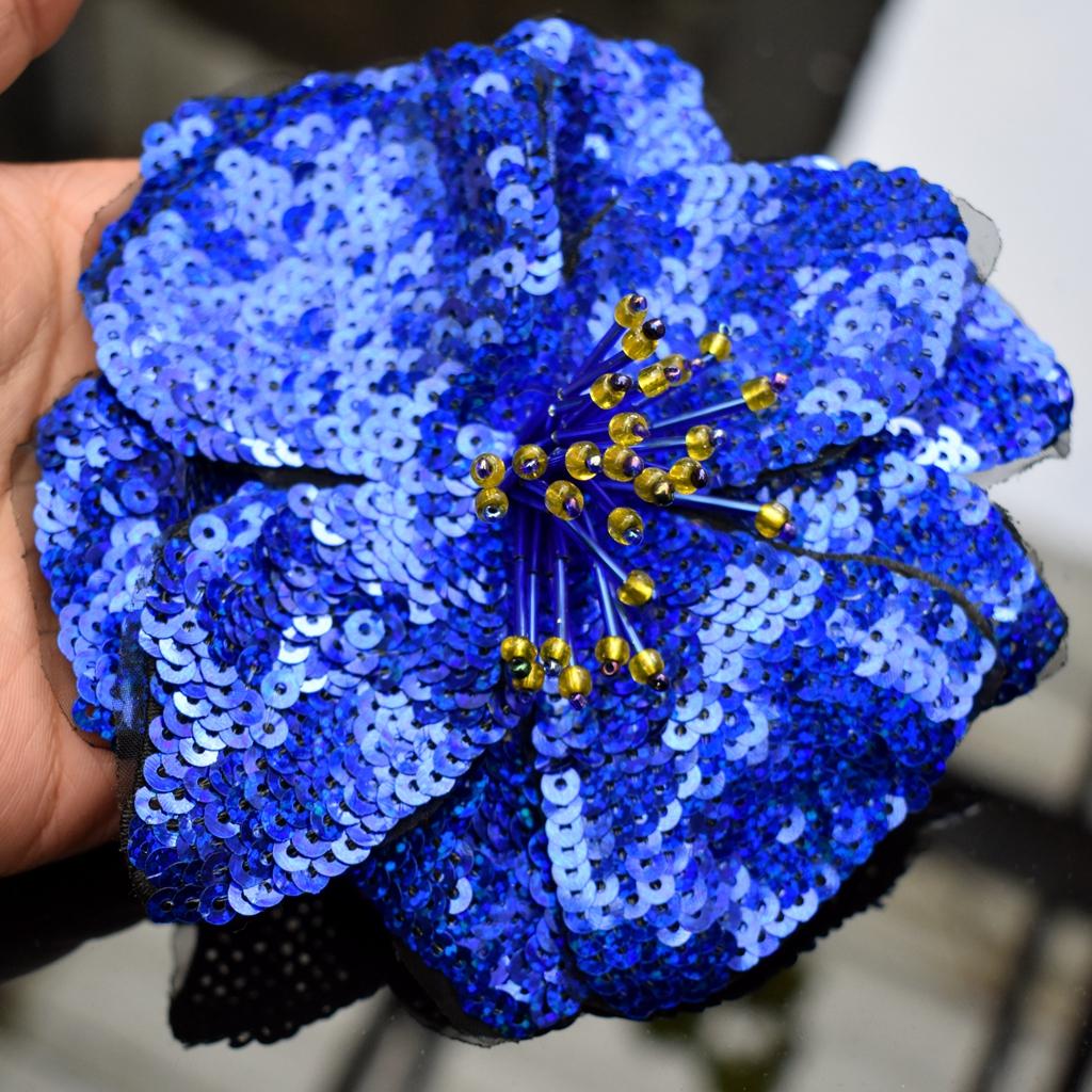 Handmade Beads Embroidery Flower Colorful Sequins Patch Cloth Decorated With DIY Auxiliary Material Large Repair Hole Applique