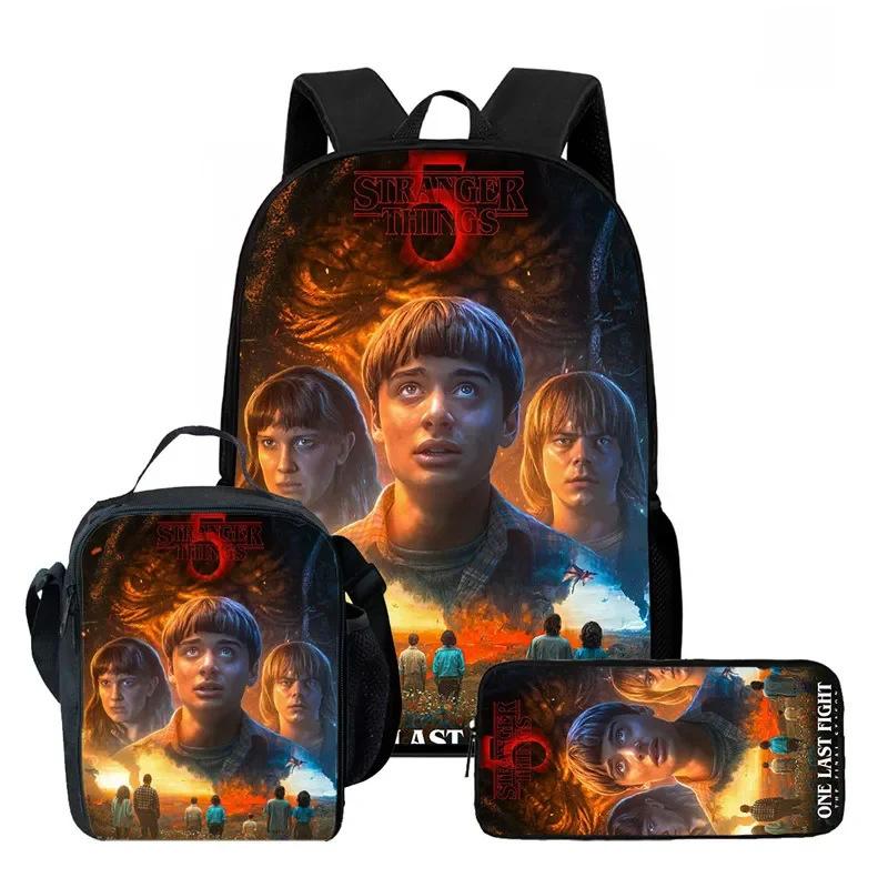 Strangertings Stranger Things Школьная сумка для ученика Детский рюкзак Сумка-портфель Пенал
