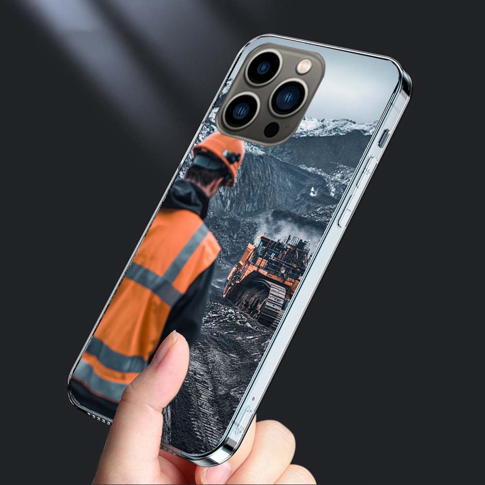 Heavy Duty Dump Truck Equipment Inspection Phone Case For Iphone 16E 15 Pro 14 Plus 17E 16 17 Pro Max Air 11 12 13 Mini Cover