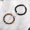 2pcs /Set Heart Shaped Magnet Attraction Couple Bracelet Natural Stone Distance Paired Bracelet Charm Jewelry Valentine Gift