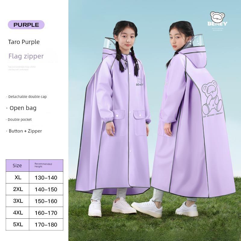 2026 Children's Raincoat for Boys and Girls, Long Full-Body Raincoat for Heavy Rain, Suitable for Primary and Middle School Students, Specifically
