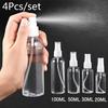 4Pcs Refillable Bottles Transparent Plastic Perfume Atomizer Mini Empty Spray Bottle Travel Portable Storage Bottle