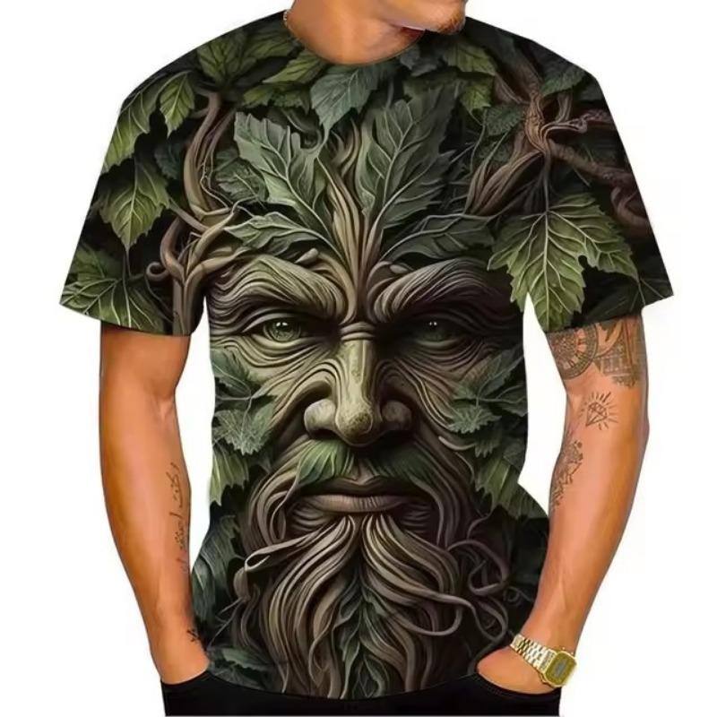Новая мужская летняя модная футболка с изображением головы с 3D-принтом, интересный винтажный топ Harajuku с круглым вырезом и короткими рукавами размера плюс