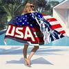 США Статуя Свободы Пляжное полотенце Односторонний 2D-принт Мягкое микрофибровое пляжное полотенце Бассейн Пляж Аксессуар для отпуска Патриотический подарок
