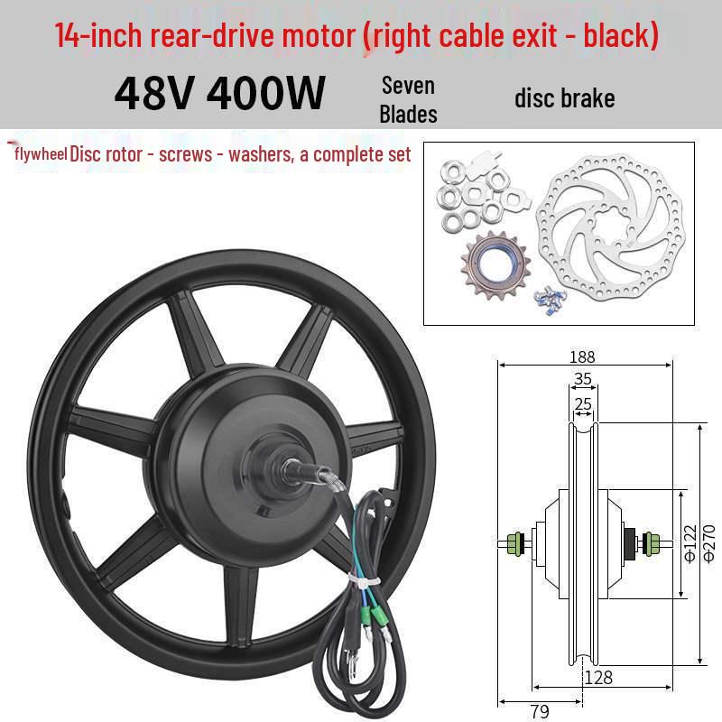 14-дюймовый складной электрический велосипед с высокоскоростным передним и задним мотор-колесом 36В/48В 350Вт/400Вт/500Вт