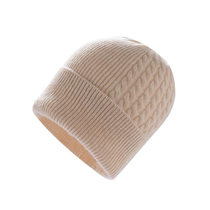 % Pure cashmere fashion men's and women's hats new hats knitted autumn and winter outdoor waxy soft casual ear hats