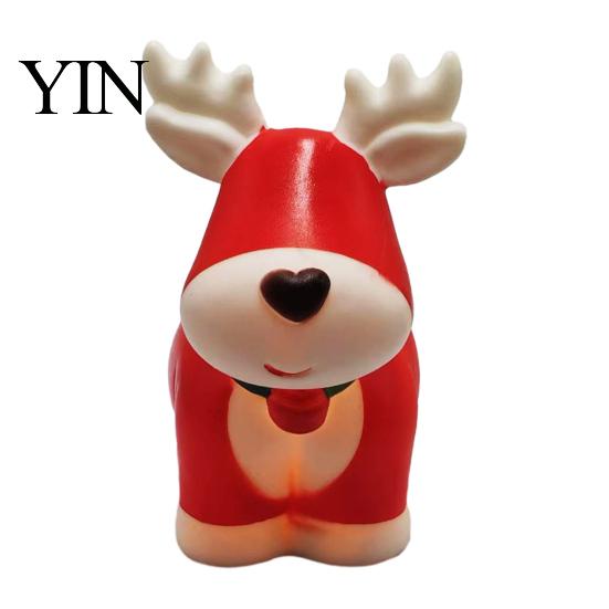 Cozy Nursery Night Lighting Christmas Light, Santa Snowman Elk Bell Figurine Lamp, Glowing Indoor Holiday Table Decorations LED Tabletop Decor,