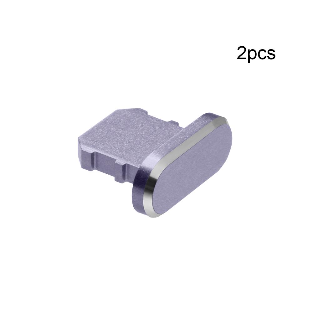 2pcs Portable Aluminium Alloy Phone Accessories Dock Anti Dust Plug Port Cap Metal Stopper