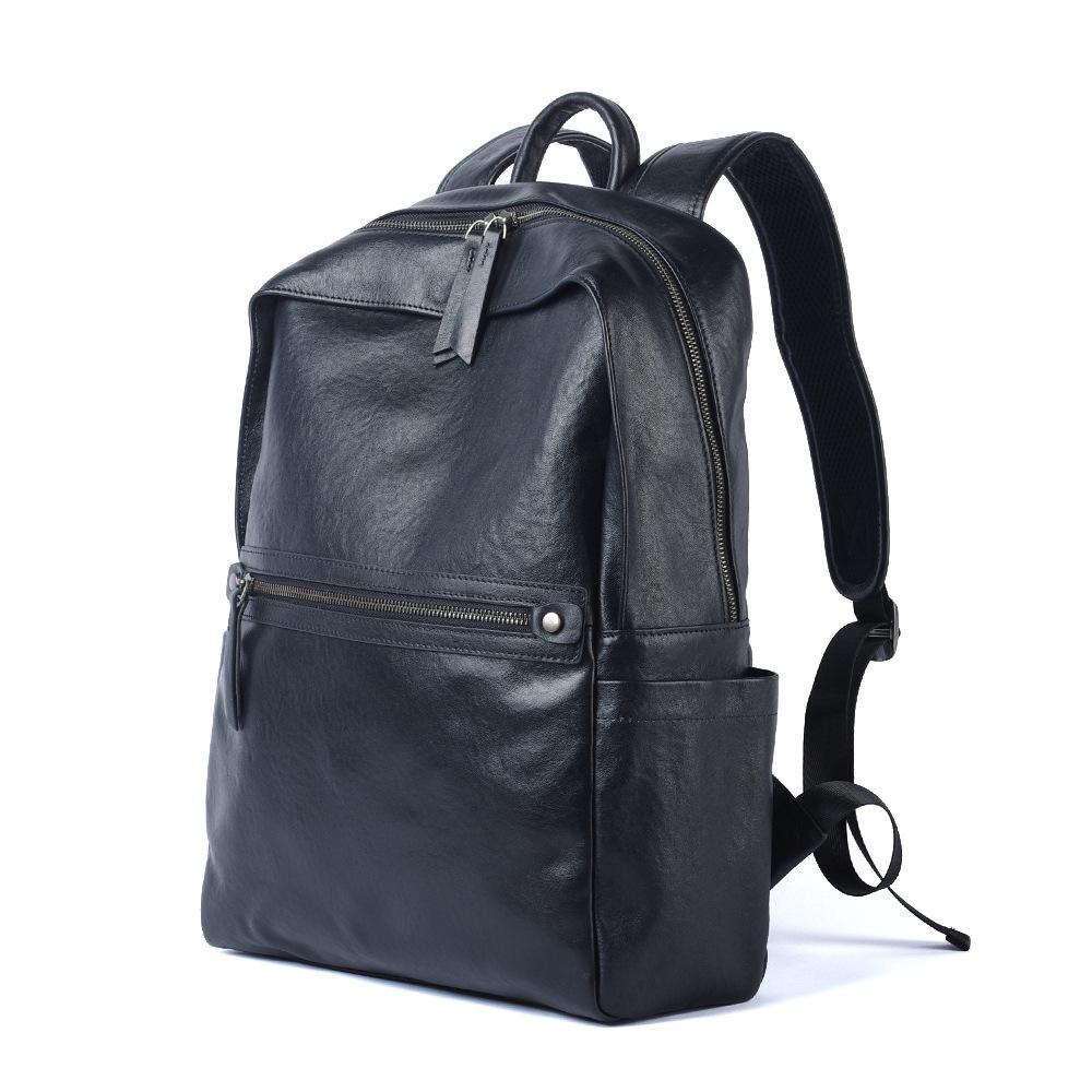 Первый слой натуральной кожи рюкзак компьютерный рюкзак деловой черный дорожный рюкзак для мужчин и женщин