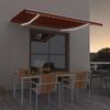 VidaXL Manual Retractable Awning with LED 450x300 Cm Orange and Brown 3068925