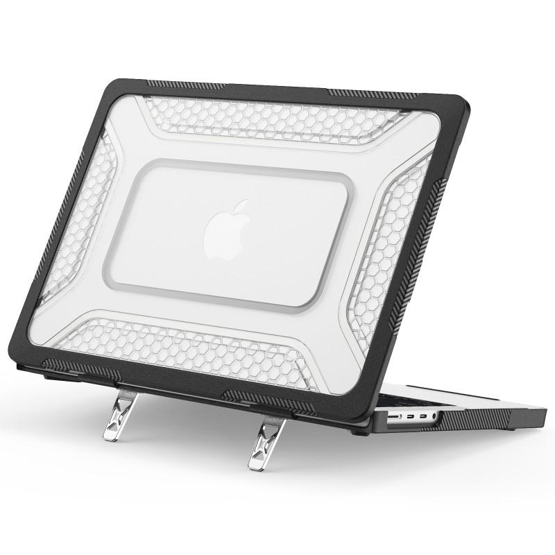 Прозрачный Матовый Жесткий Чехол MacBook Air 13.6 Pro 14 С Подставкой Защита от Падений Акрил Разные Цвета