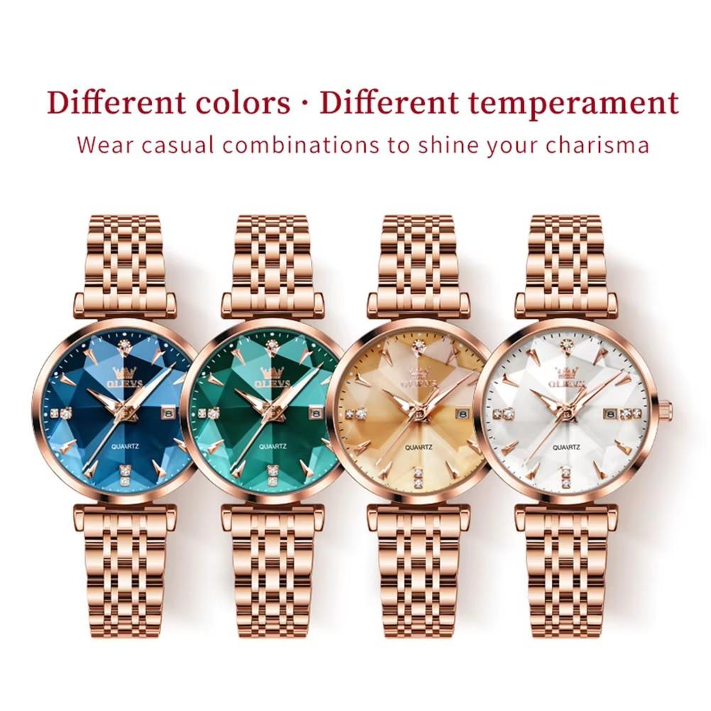 Luxury Brand Diamond Quartz Women's Watch Fashion Elegant Rose Gold Waterproof Women's Bracelet