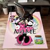 Custom Minnie Mat Personalized Name, Polyester Washable Indoor Entryway Rug, Gift for Christmas, Easter, Thanksgiving Day