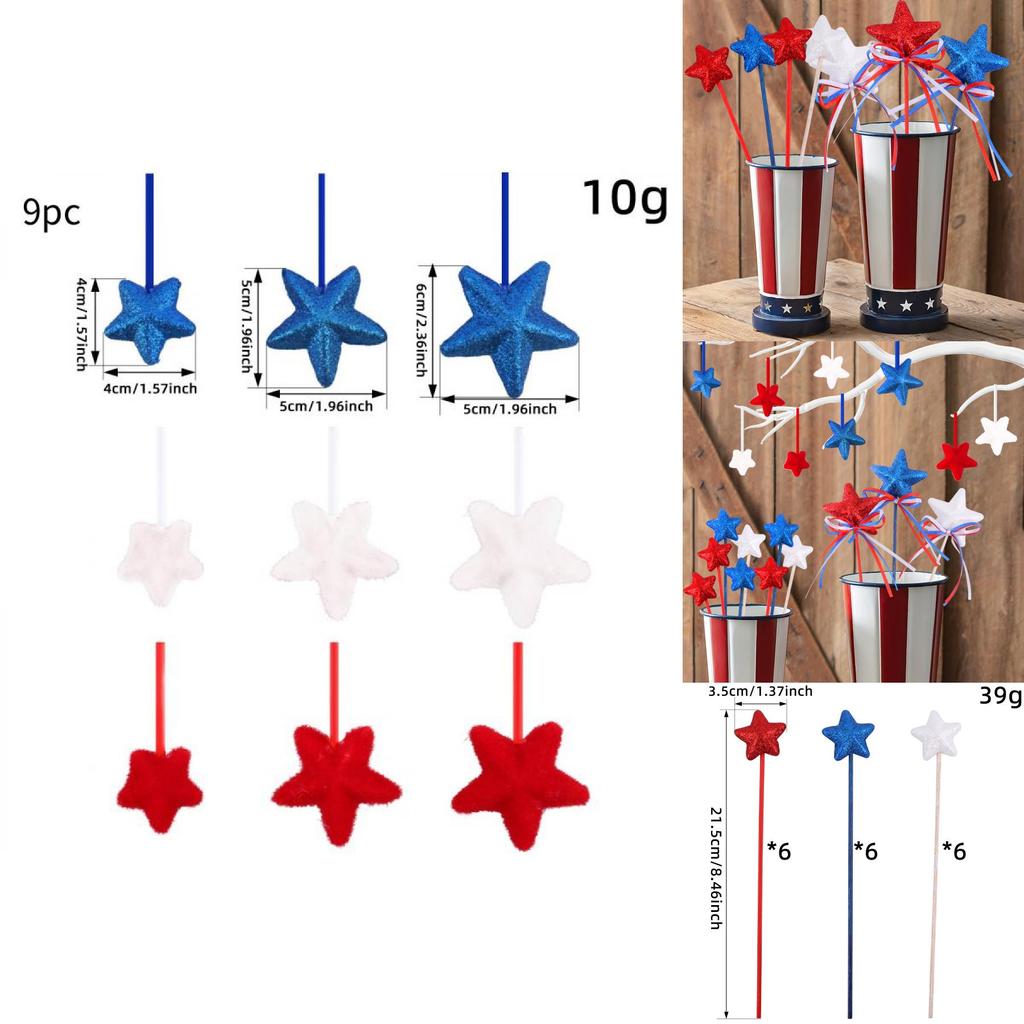 Day Independence Star Shape Fairy Stick Hanging Decorations Event Props Party