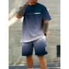 Летний повседневный мужской комплект из футболки и шорт, уличный городской модный мужской топ с короткими рукавами, мужские спортивные шорты для занятий на открытом воздухе