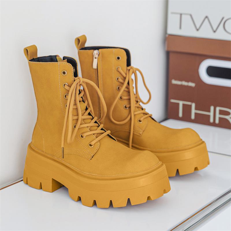 Мужские роскошные модные ботинки на платформе на шнуровке из натуральной кожи весенне-осенние ботинки сценический ночной клуб стильные высокие мотоботы